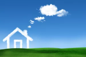 Image of home in the clouds suggesting dream home