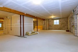 Partially finished basement development