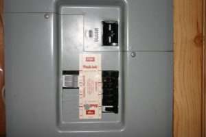 A 50-amp electrical panel in a house in Edmonton