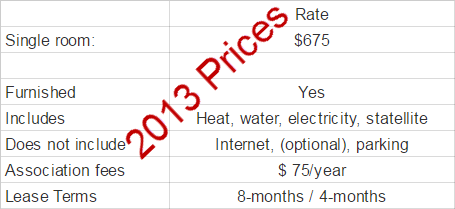 international house residence prices 2013