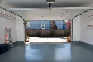 Garage door opening to tandem garage