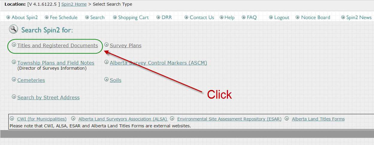 Click 'Titles and Registered Documents' on Spin2