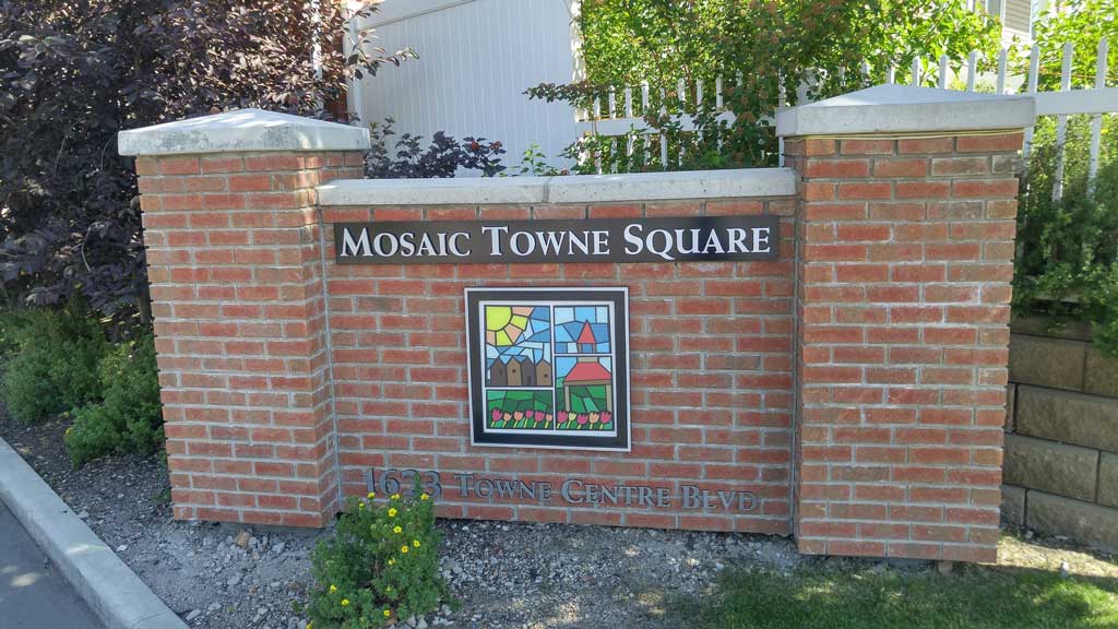 Mosaic Towne Square Signage in Terwillegar Towne, Edmonton