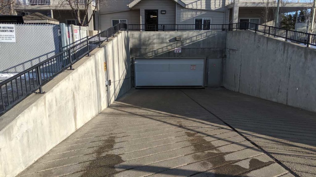 Parking Garage Entrance-at-The-Westridge Condo Building